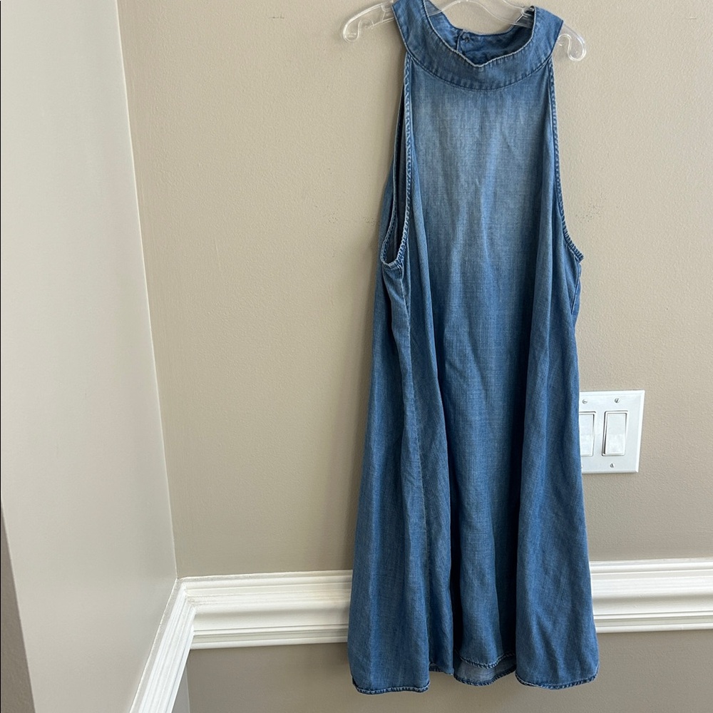 Chelsea & Violet Blue Chambray Halter Dress Size Medium